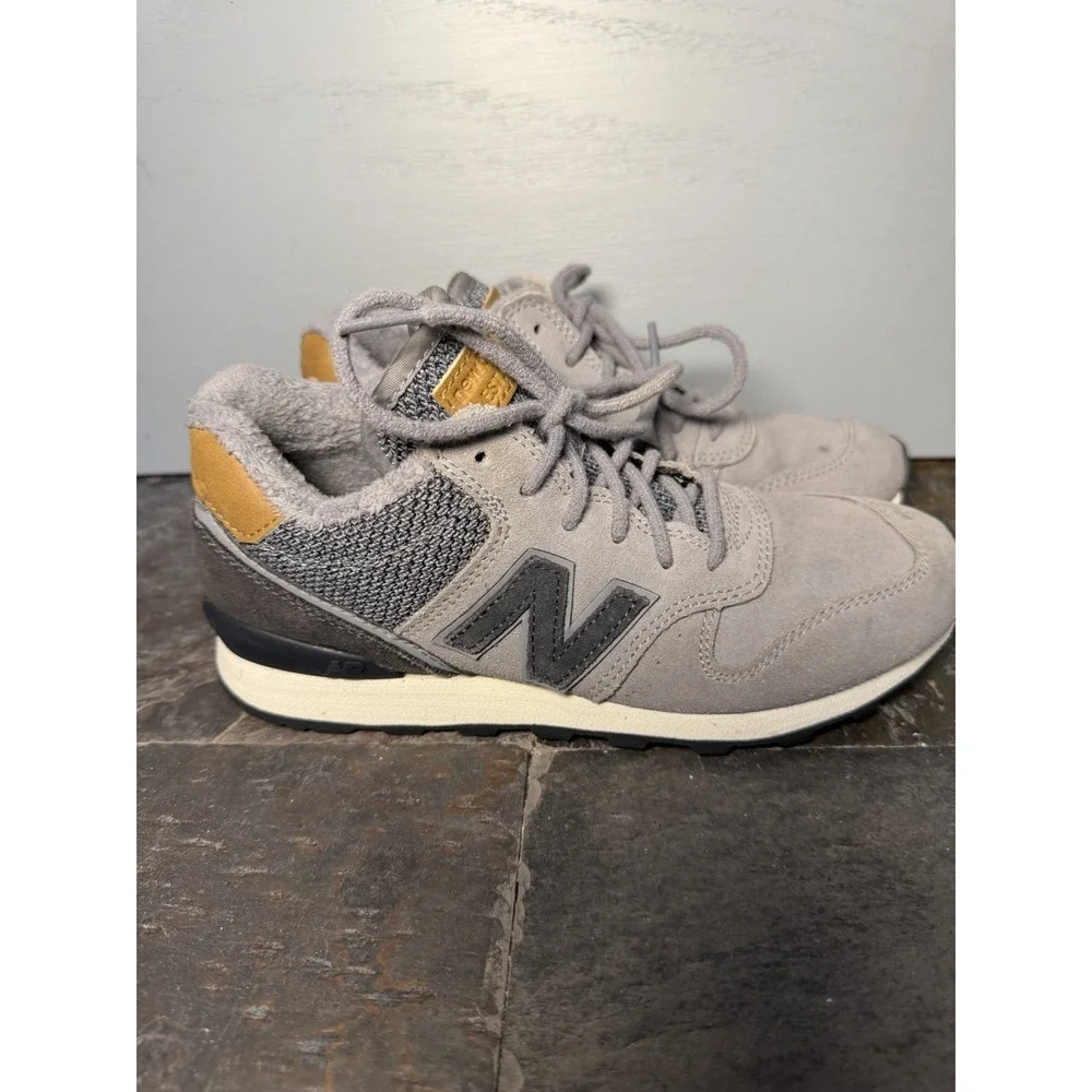 New Balance 996 Mid Grey Suede Brown Leather Knit Textile WH996LCC Womens Size 6